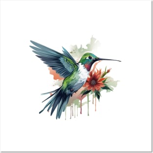 Watercolor Hummingbird Posters and Art